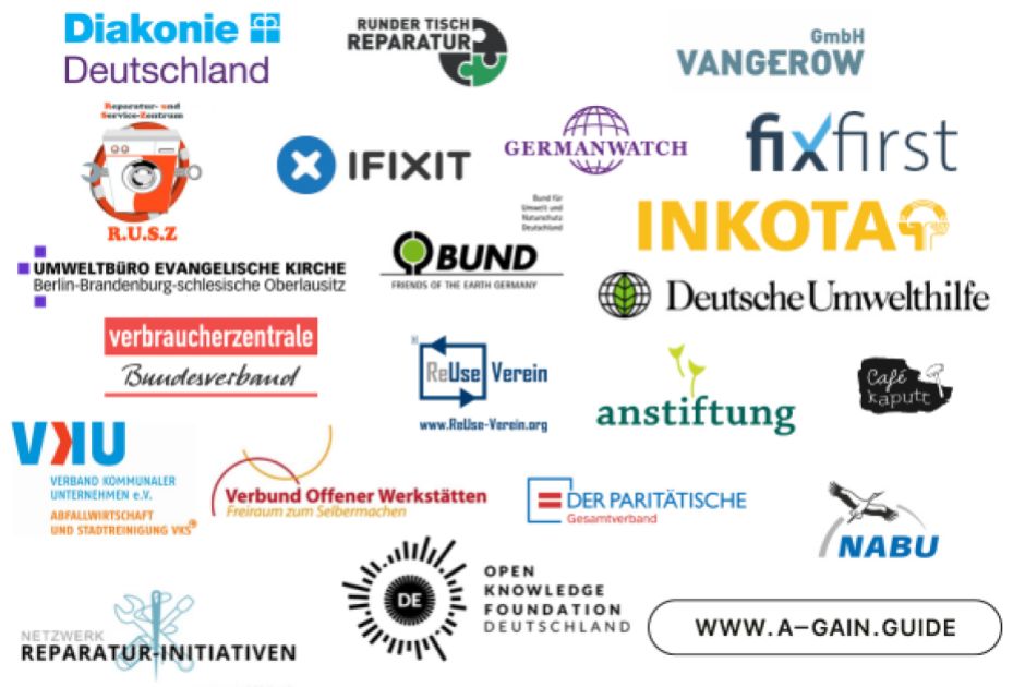 Alle Logos des Bündnisses zum Recht auf Reparatur